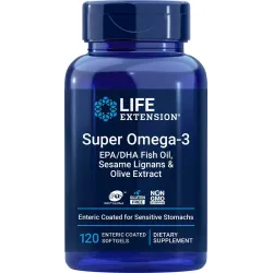 Super Omega-3 EPA/DHA con lignani di sesamo ed estratto di oliva, 120 rivestimento enterico capsule molli